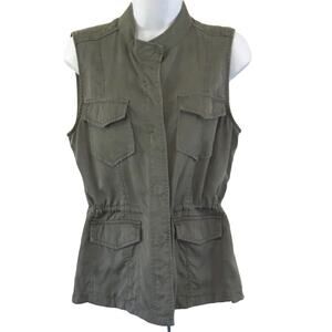 Laju Army Green Safari Utility Vest Jacket sz small Gorpcore